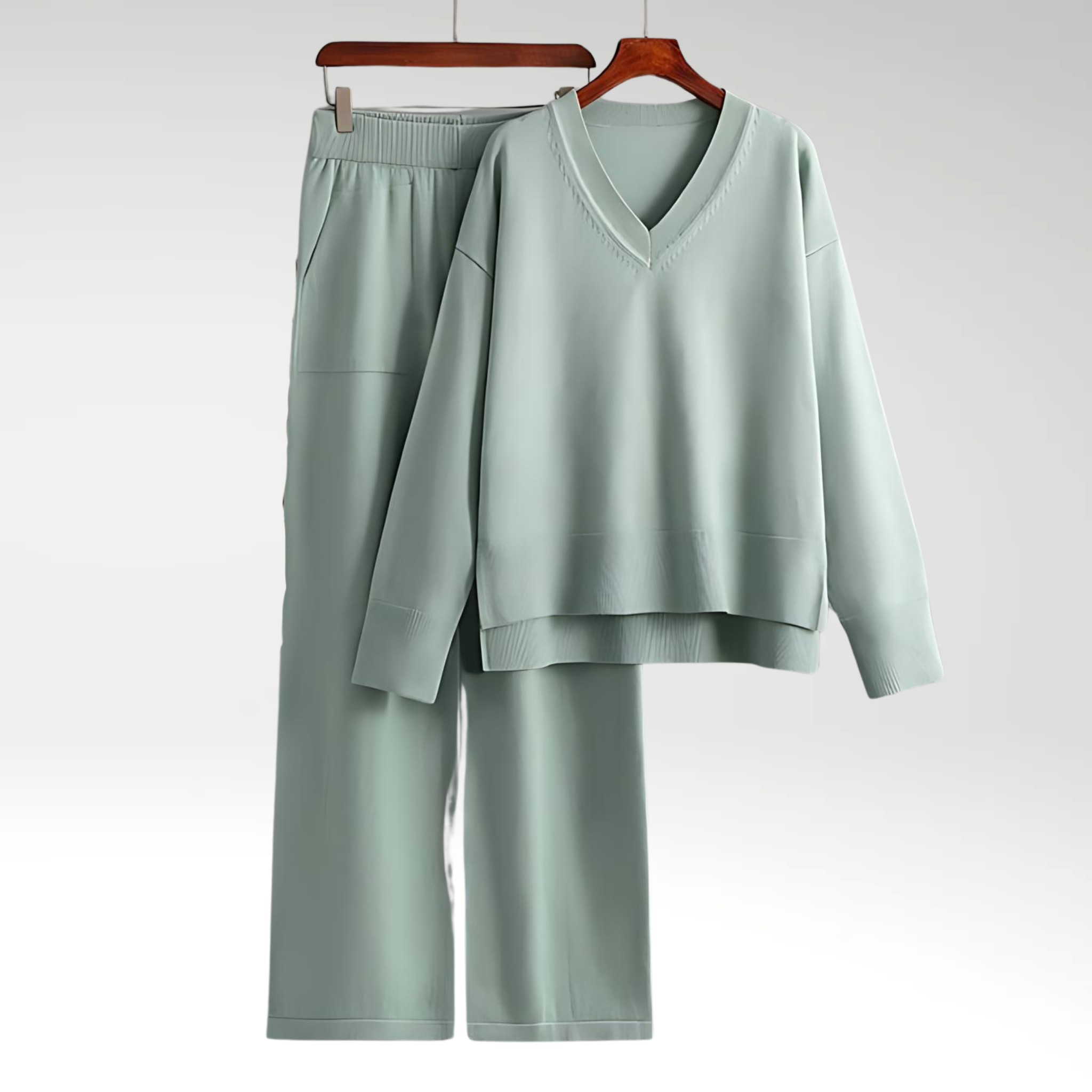 Beclaire™ | Luxe V-Neck Two Piece Set