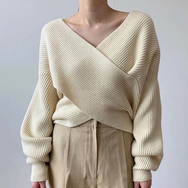 Beclaire™ | Pull en tricot croisé chic