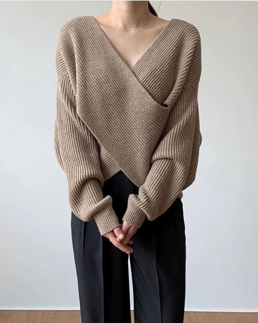 Beclaire™ | Pull en tricot croisé chic