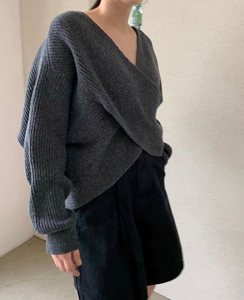 Beclaire™ | Pull en tricot croisé chic